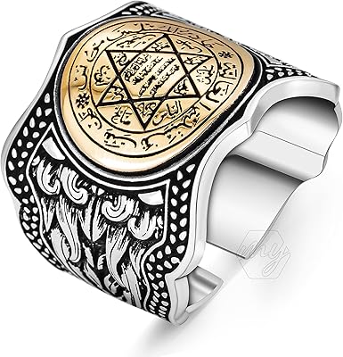 Bague pour homme en argent sterling 925 avec sceau d'archer de salomon, taille