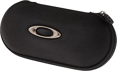 Étui à lunettes de soleil rond oakley volt, taille unique, assorti, noir.