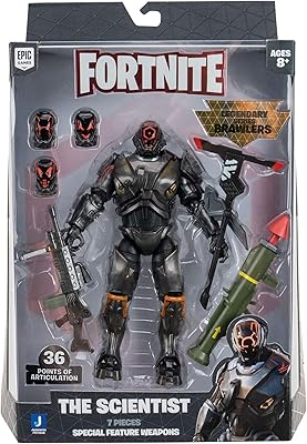 Série fortnite legendary brawl, 1 paquet - figurine le scientifique de 7 pouces