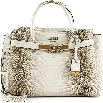 Sac à main bandoulière anessa croc pour femme couleur blanche naturel