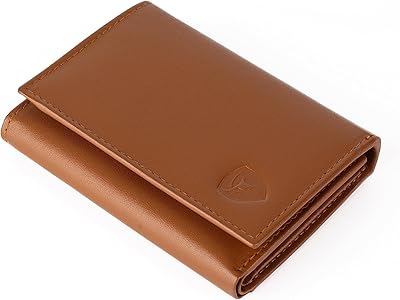 Portefeuilles fins rfid pour hommes - portefeuille à trois volets en cuir véritable