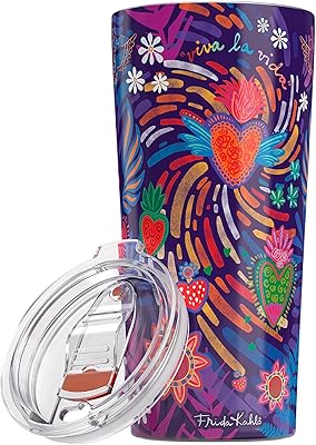 Tasse isotherme florale green line goods frida kahlo à boisson en métal