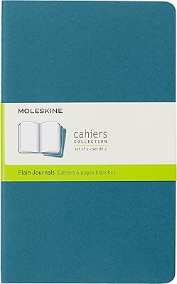 Journal moleskine cahir couverture souple l (5" x 825") uni vierge bleu