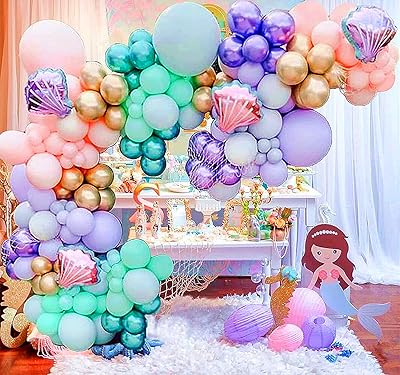 Décorations de baby shower de sirène giveness ballons sous la mer toile