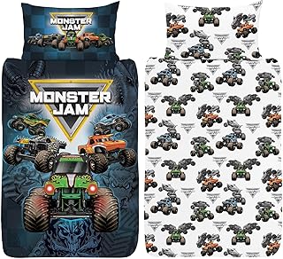 Housse de couette simple monster jam design loco avec grave