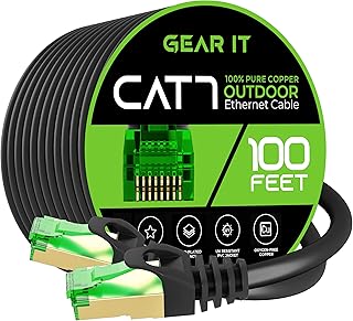 Câble ethernet extérieur gear it cat 7 (100 pieds), paire torsadée en cuivre