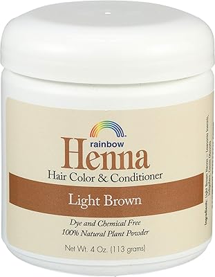 Teinture capillaire au henné rainbow research, châtain clair, 118 ml