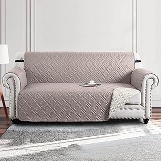 Housse de canapé 3 places matelassée réversible avec matelas moonlight avec sangles élastiques