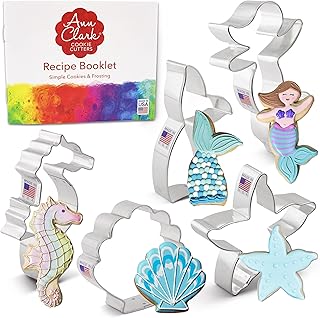 Ensemble de 5 emporte-pièces ann clark avec livret de recettes sirène queue