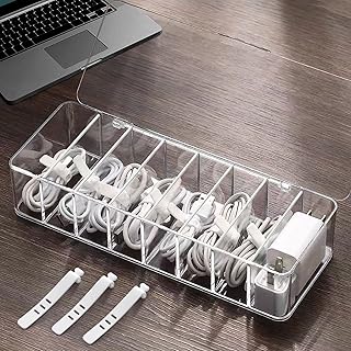 Boîte de rangement pour organisateur de câbles de données urbazaar avec couvercle chargeur