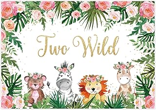 Allenjoy 7x5ft deux toiles de fond sauvages jungle safari animaux floral photographie
