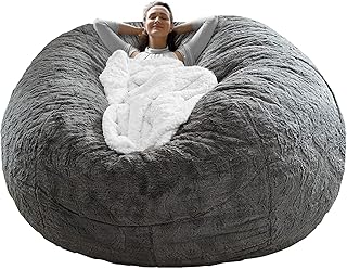 Housse de pouf coquette (housse uniquement sans remplissage), grand coussin de chaise rond