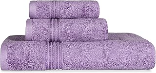 Ensemble de serviettes 3 pièces, coton égyptien, violet royal