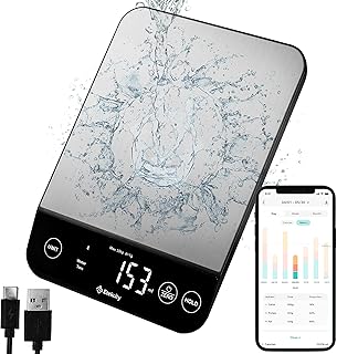 Balance de cuisine numérique etech city luminary 22 livres bluetooth nutrition alimentaire étanche