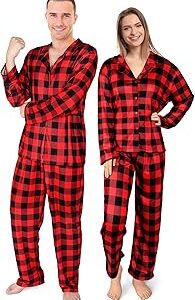 Ensembles de pyjama assortis de noël à carreaux buffalo pyjamas de famille à manches longues boutonné à carreaux tenues confortables combinaisons de noël de vacances. Diaytar Sénégal : Achetez plus, dépensez moins