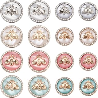 16pcs fingerspear 18mm 25mm boutons d'abeille ronds en métal 3d (4 couleurs) ensemble