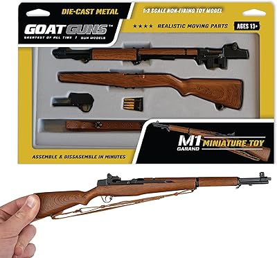 Figurine miniature got jans m1 garand, noir/grain de bois | métal moulé sous