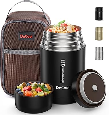 Dacool pot de nourriture isolé pour adultes thermos pour aliments chauds boîtes