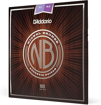 Cordes de guitare d'addario acoustique nickel bronze pour 6 cordes