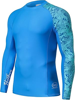 Chemises de bain à manches longues upf 50+ pour hommes pour la protection