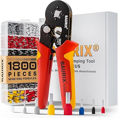 Pince à sertir baurix® avec 1800 embouts de fil i auto-ajustable