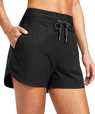 Short de bain taille haute 3" pour femme avec poches upf 50+ short