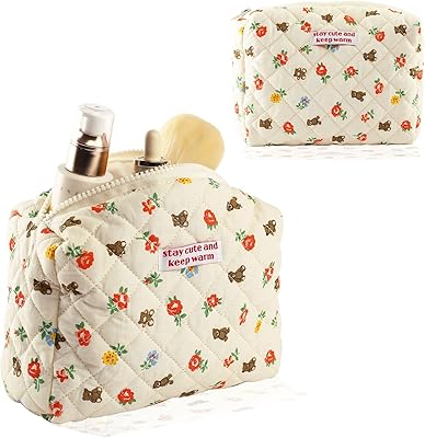 Grande trousse de maquillage en coton, trousse de maquillage de voyage pour femmes