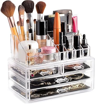 Organisateur de maquillage boîte de rangement de cosmétiques en acrylique vitrines empilables organisateur