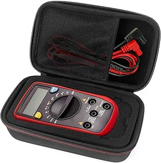 Étui rigide qwork pour pince multimètre ac-dc trms avec mousse de protection, poche