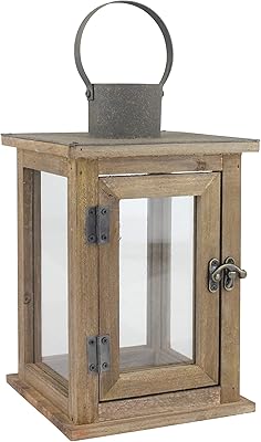 Stonebriar sb-5174a lanterne à bougie décorative en bois de 11 pouces, moyenne, marron