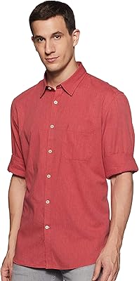 Chemise décontractée pour hommes indian terrian itmsh01988 couleur : rouge taille