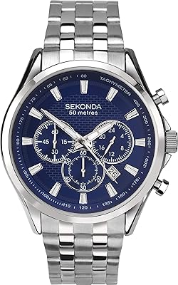 Montre chronographe à quartz unisexe pour adulte 1393.27 avec bracelet en acier inoxydable