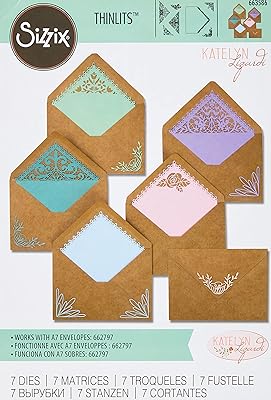 Ensemble de modèles sizzix thinlits doublures d'enveloppe a7 7 pièces taille