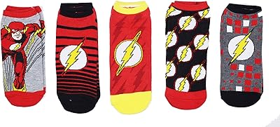 5 chaussettes multicolores dc comics the flash barry allen pour pointures