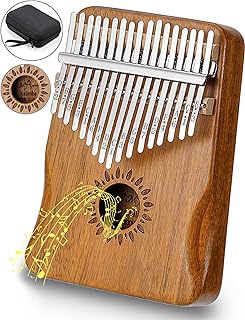 Piano à pouces kalimba 17 touches au design amélioré en bois d'acacia