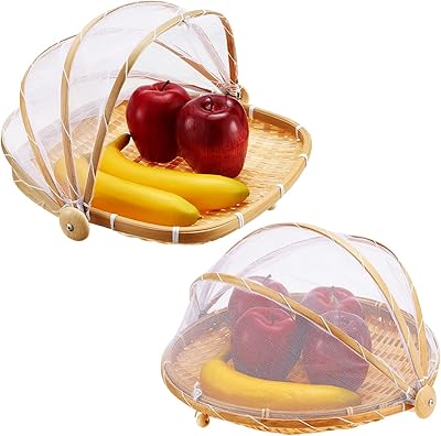 Panier de service en rotin à couvercle avec panier de rangement de pain