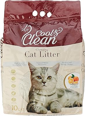 Litière agglomérante pour chat batimax cool & clean 10 l - orange
