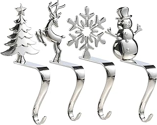 Support pour chaussettes de noël lot de 4 cintres en bronze