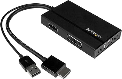 Startec. adaptateur audio vidéo 3-en-1 comtravel hdmi vers displayport vga ou dvi