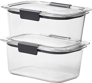 Récipient de conservation des aliments rubbermaid brilliance 2 pièces avec couvercles pour le déjeuner