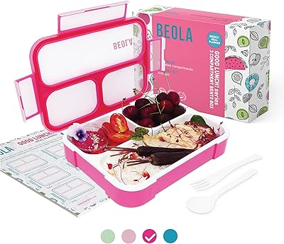Boîte à lunch bento multi-compartiments biola pour enfants et adultes avec planificateur