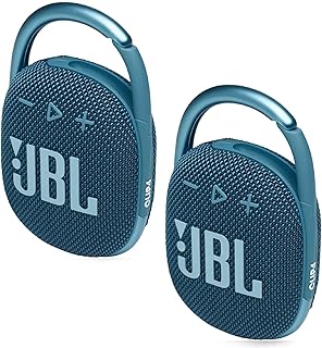 Jbl clip 4 haut-parleurs bluetooth sans fil étanches, lot de 2 (bleu)
