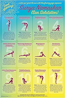Affiche de salutation au soleil avec cadre usa yoga (24 x 36) psa010955