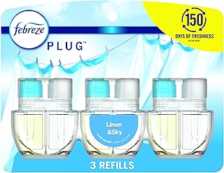 Recharge de désodorisant febreze linen & celestial odor control, (3) recharges d'huile