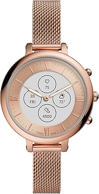 Montre intelligente fossil monroe hybrid hr pour femme avec affichage permanent
