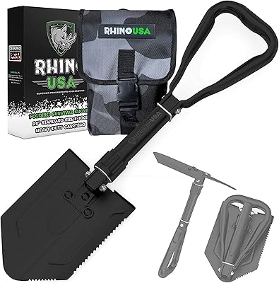 Pelle de survie pliante renault usa avec lame - outil d'excavation de style