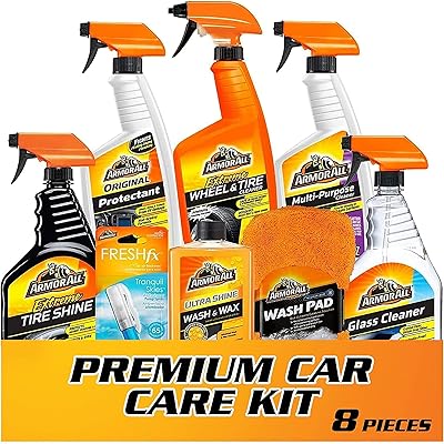 Le kit d'entretien de voiture armor all premier comprend un kit de cire