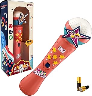 Microphone de karaoké vyto pour enfants microphone musical intégré et lumière clignotante chantant