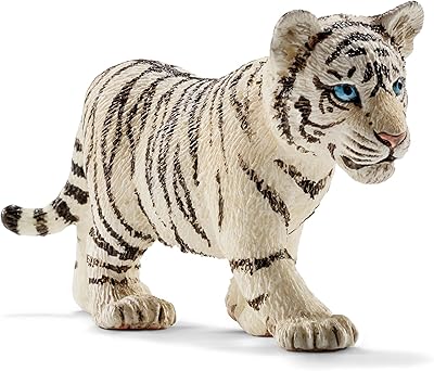 Figurine schleich tiger cub, blanc, noir, 14732