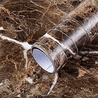 Papier peint en marbre marron arthom, papier peint auto-adhésif imperméable à l'huile